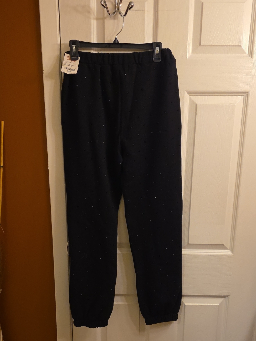 Vintage Havana Black Joggers with Sparkle Studs